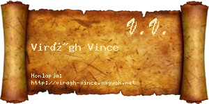 Virágh Vince névjegykártya